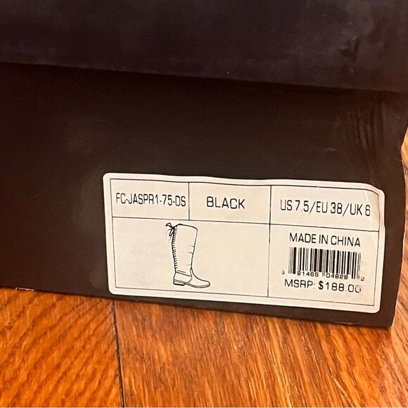 NIB French Connection Black Jasper Lace-up Over The Knee Boots Size 7.5 - Picture 9 of 10